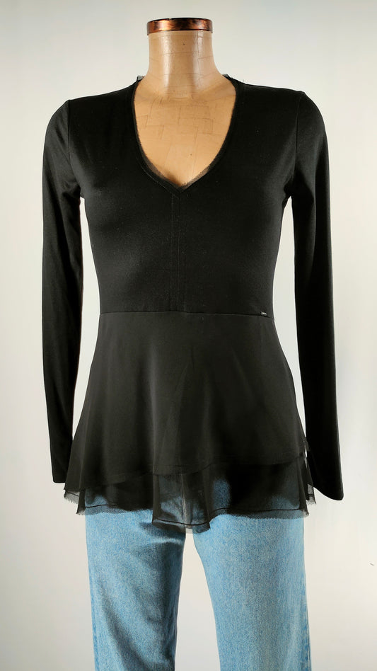 Camiseta Salsa bimaterial negra