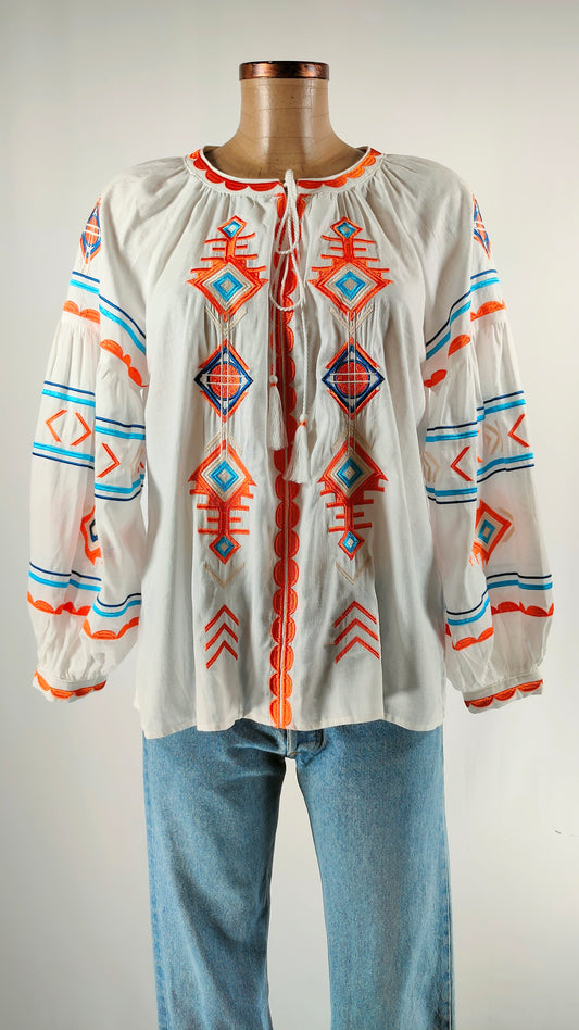 Blusa con bordado multicolor Martina K