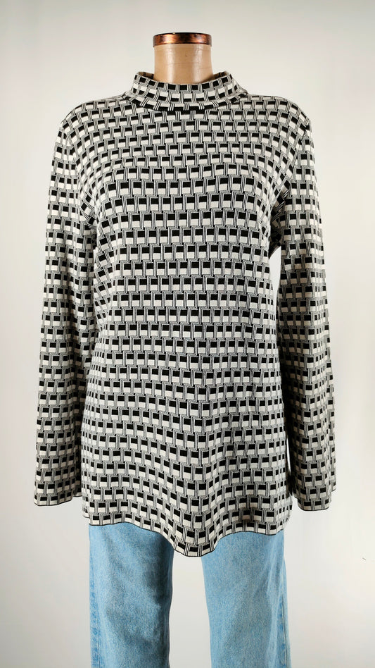 Vestido Cos blanco y negro