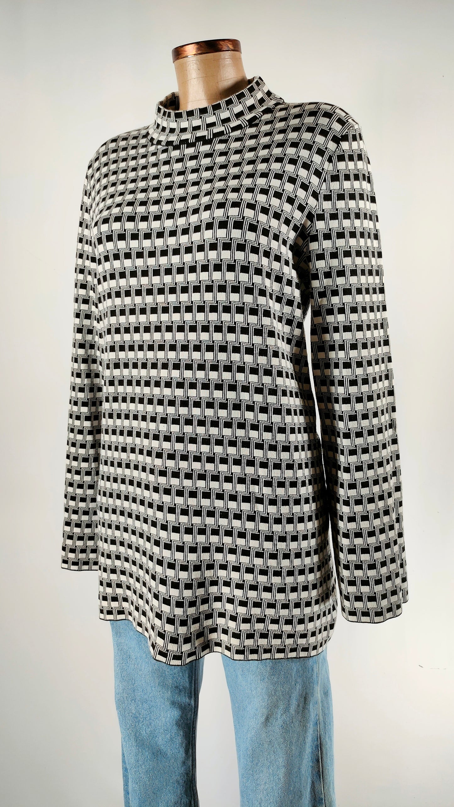 Vestido Cos blanco y negro