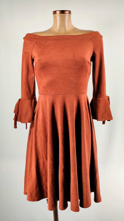 Vestido efecto ante bimaterial Only