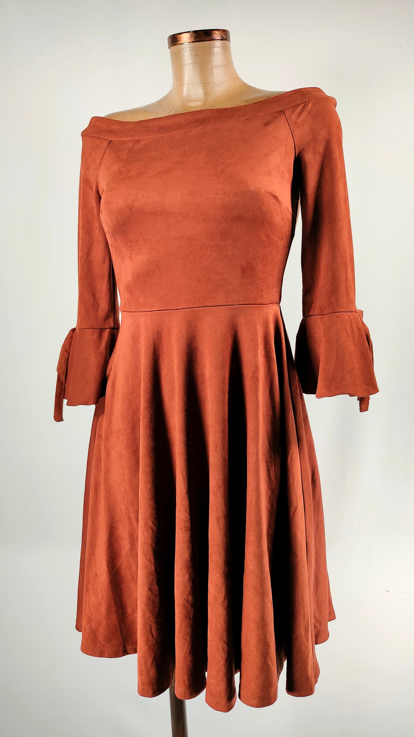 Vestido efecto ante bimaterial Only