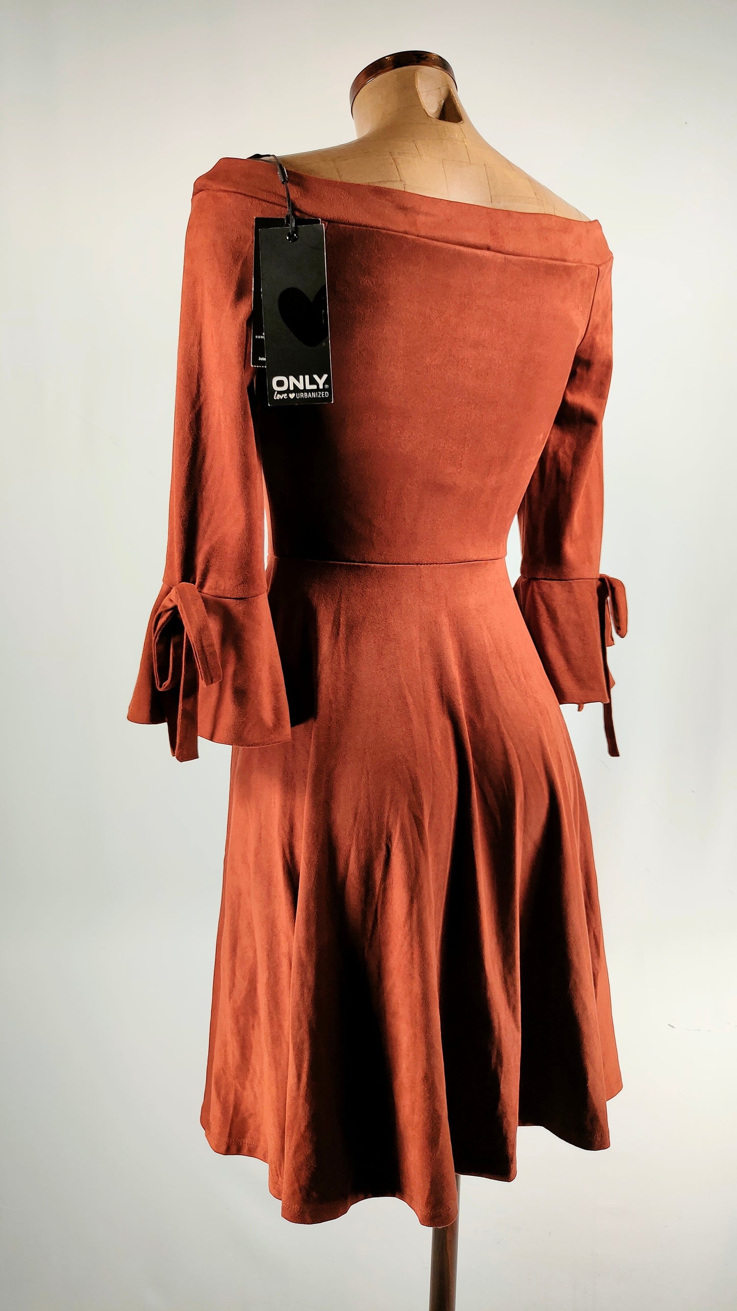 Vestido efecto ante bimaterial Only