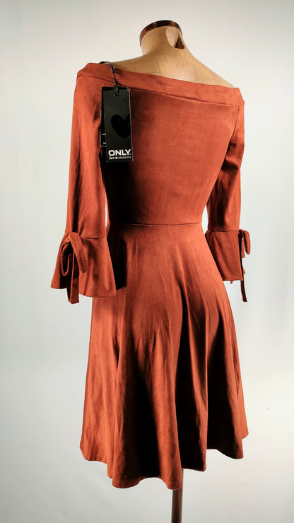 Vestido efecto ante bimaterial Only