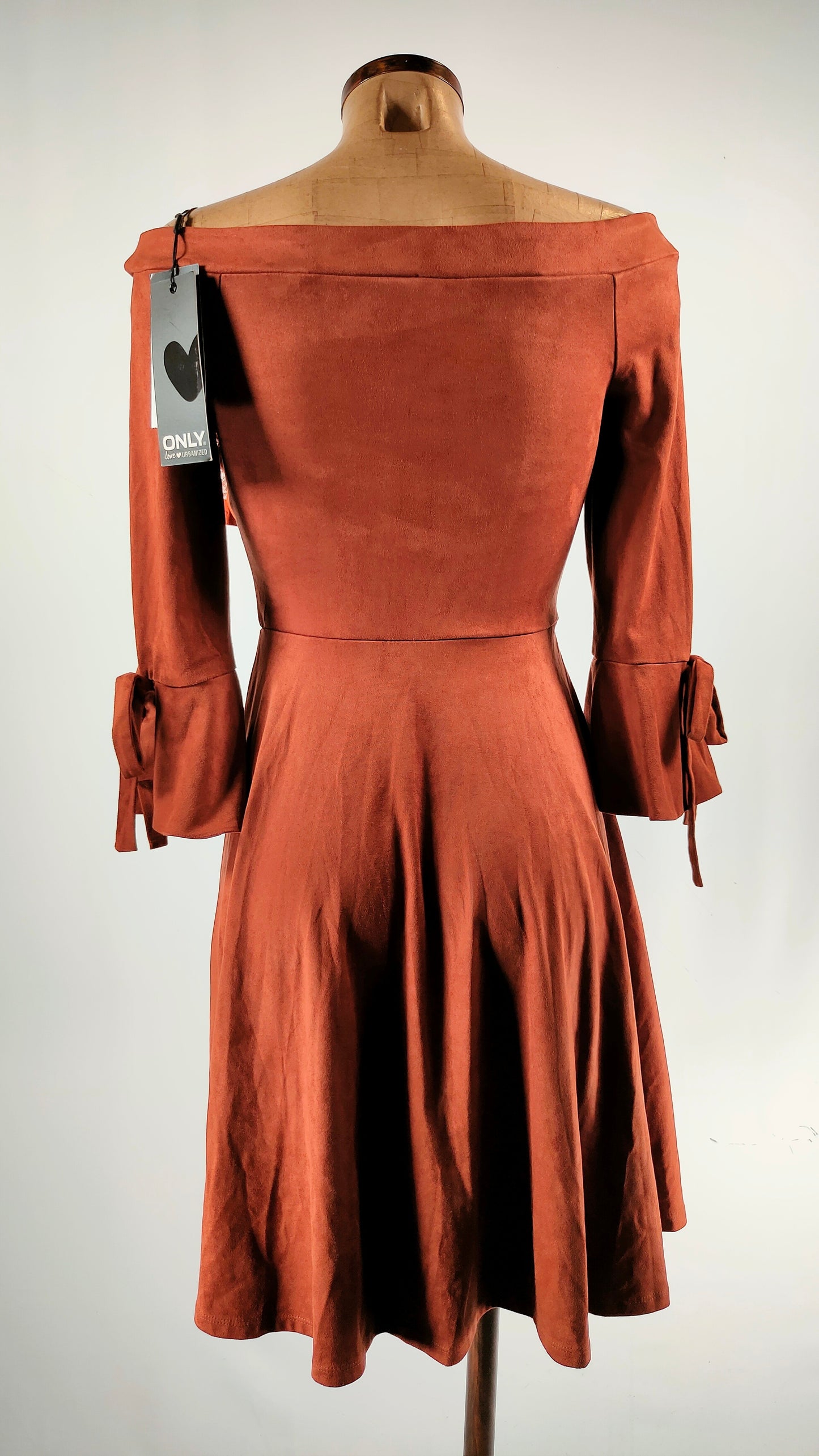 Vestido efecto ante bimaterial Only