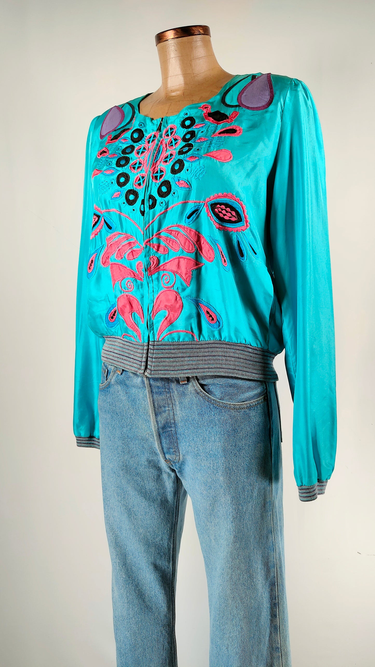 Chaqueta azul estampada Custo