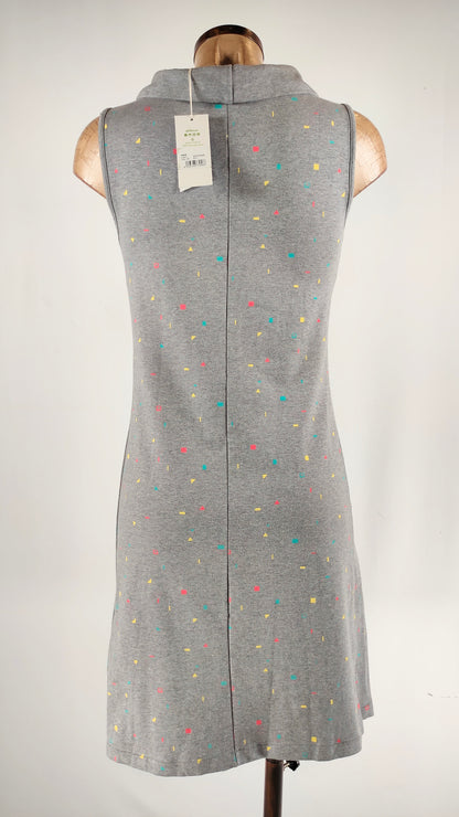 Vestido gris con figuritas geométricas Skunfunk