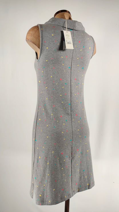 Vestido gris con figuritas geométricas Skunfunk