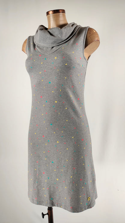 Vestido gris con figuritas geométricas Skunfunk