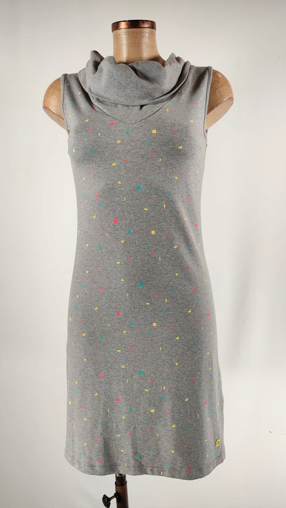 Vestido gris con figuritas geométricas Skunfunk
