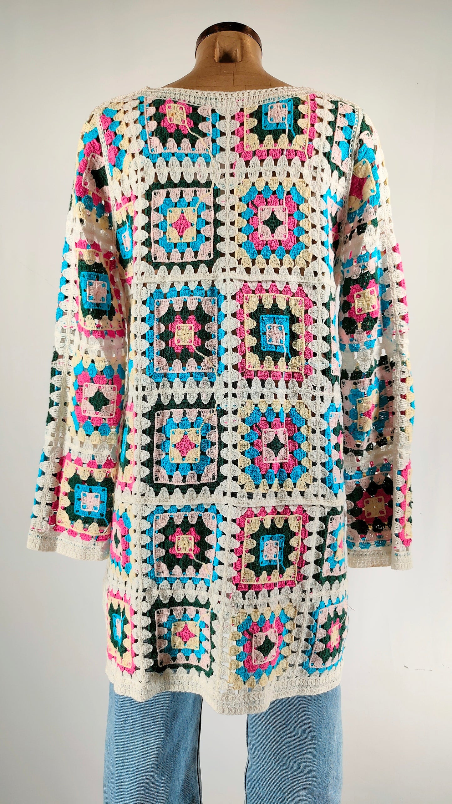 Chaqueta crochet multicolor