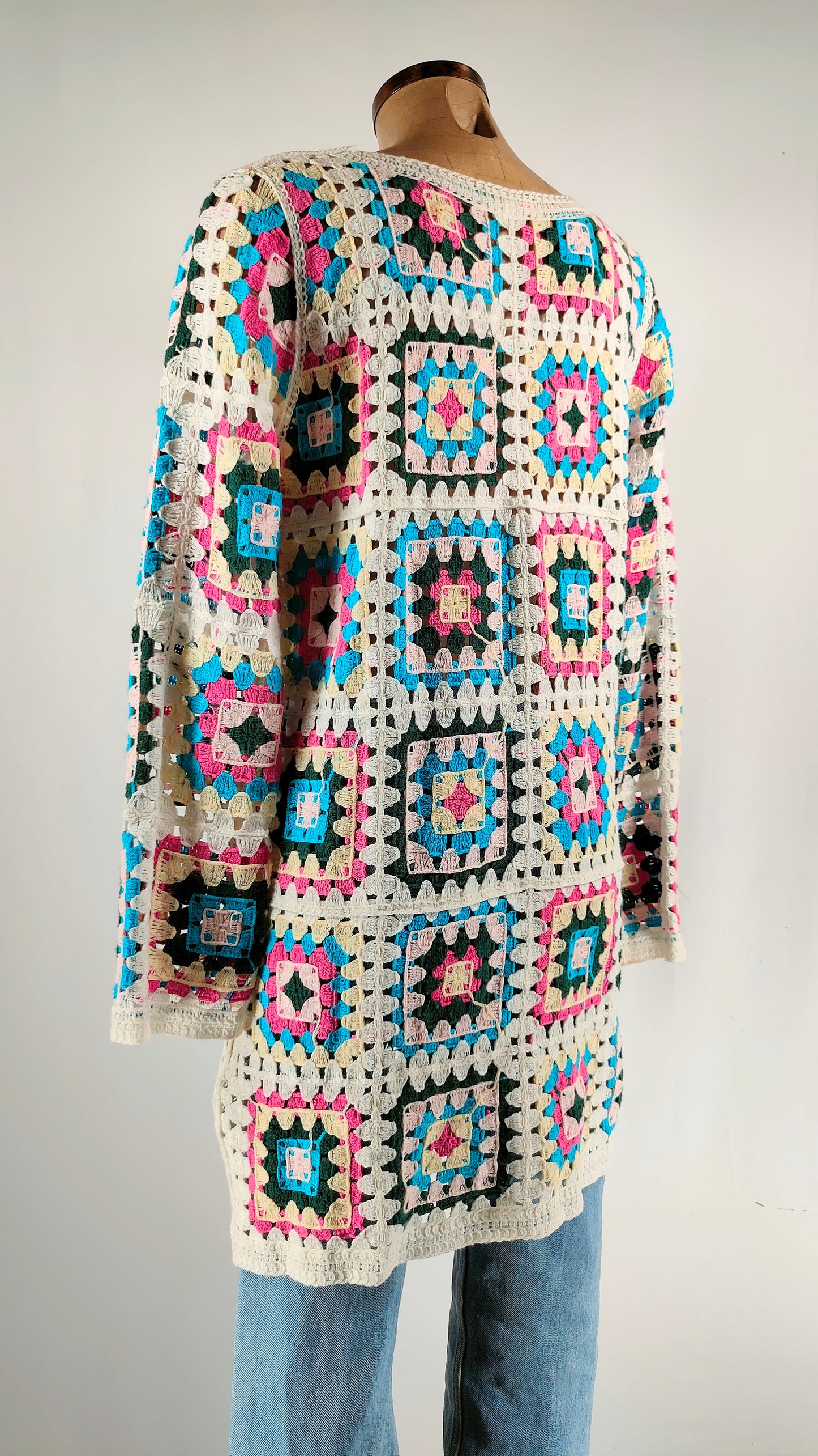 Chaqueta crochet multicolor