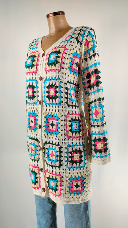 Chaqueta crochet multicolor