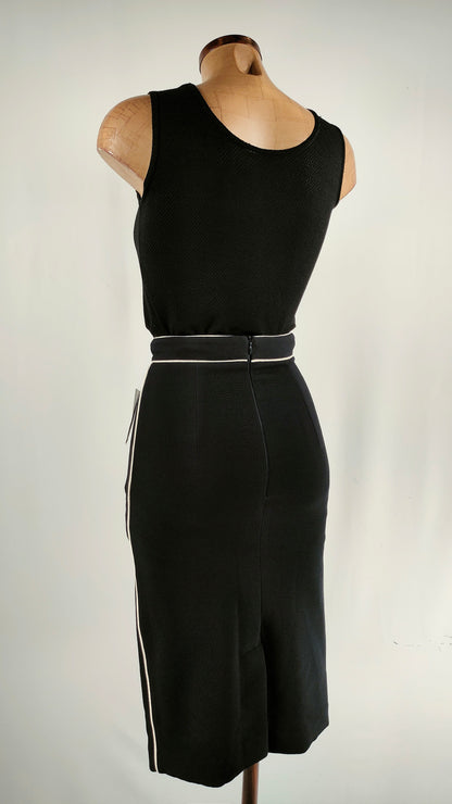 Falda recta azul navy Zara