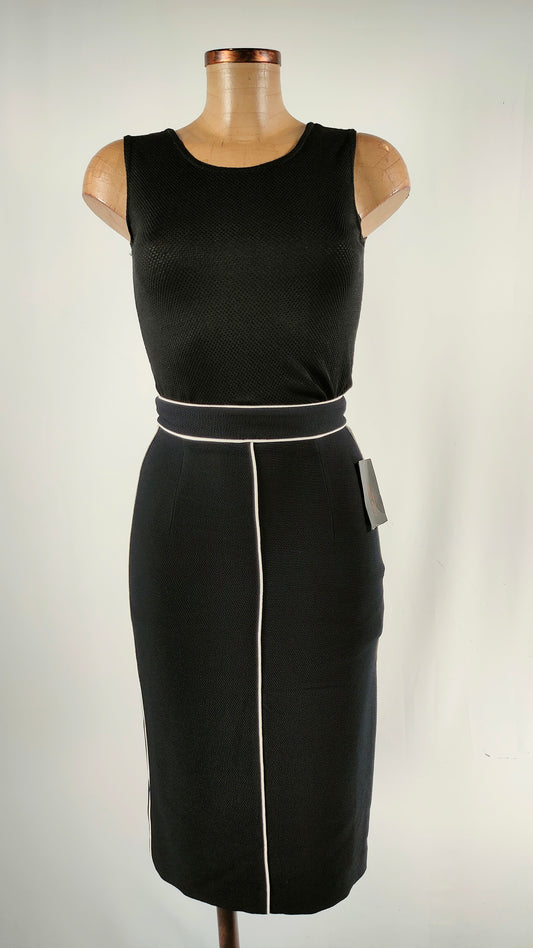 Falda recta azul navy Zara