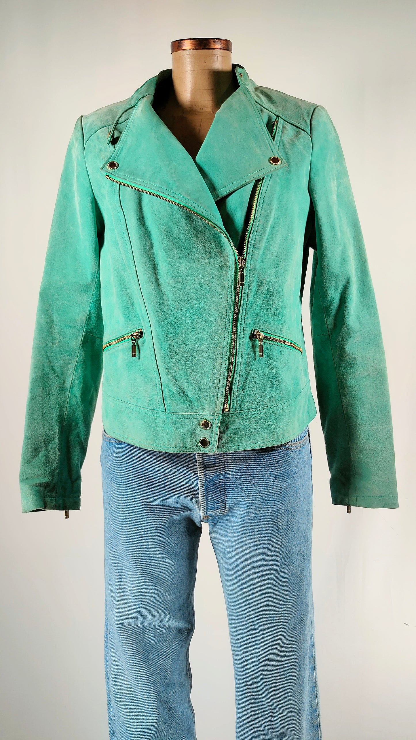 Chaqueta verde de piel Mexx