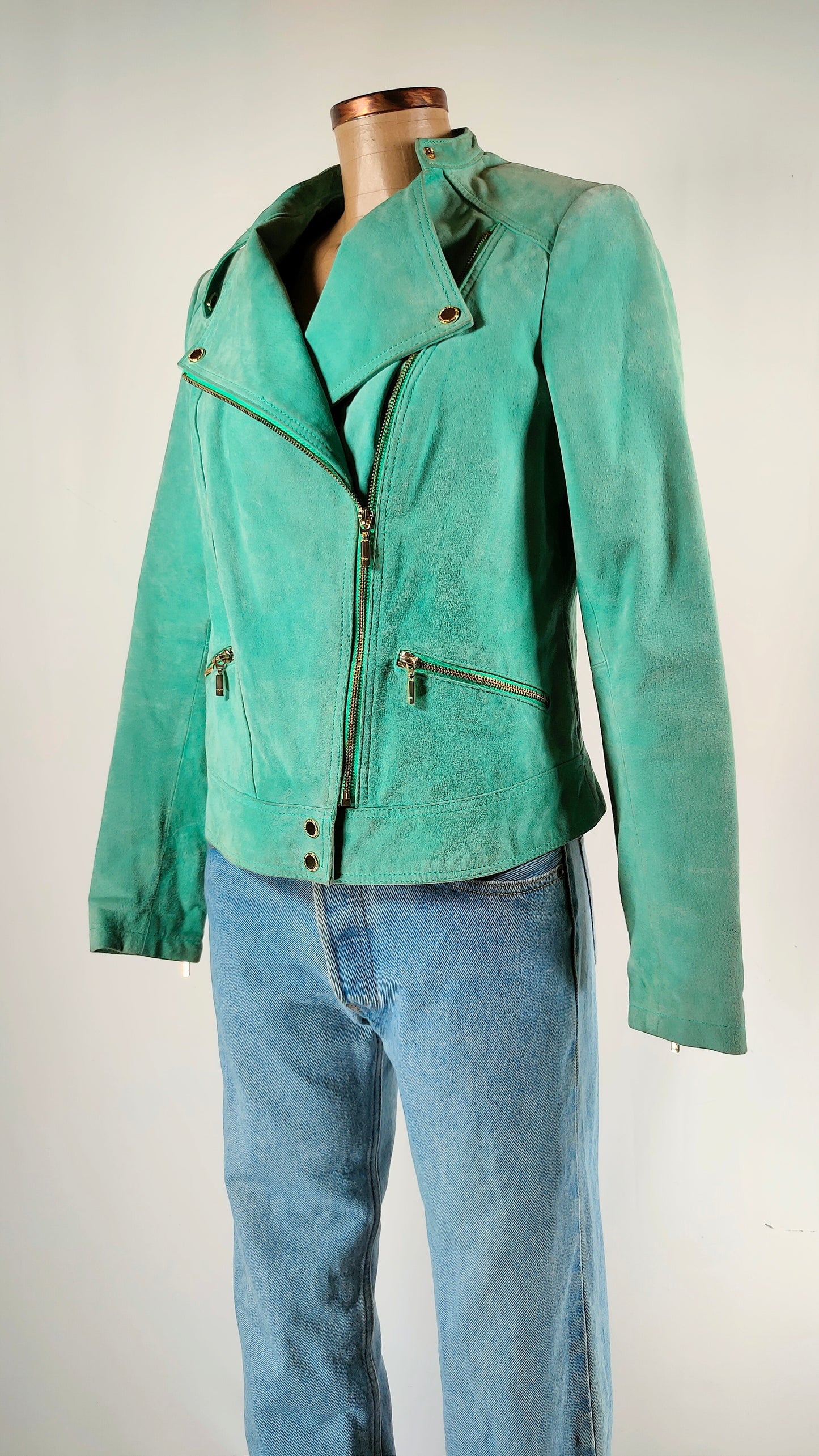 Chaqueta verde de piel Mexx