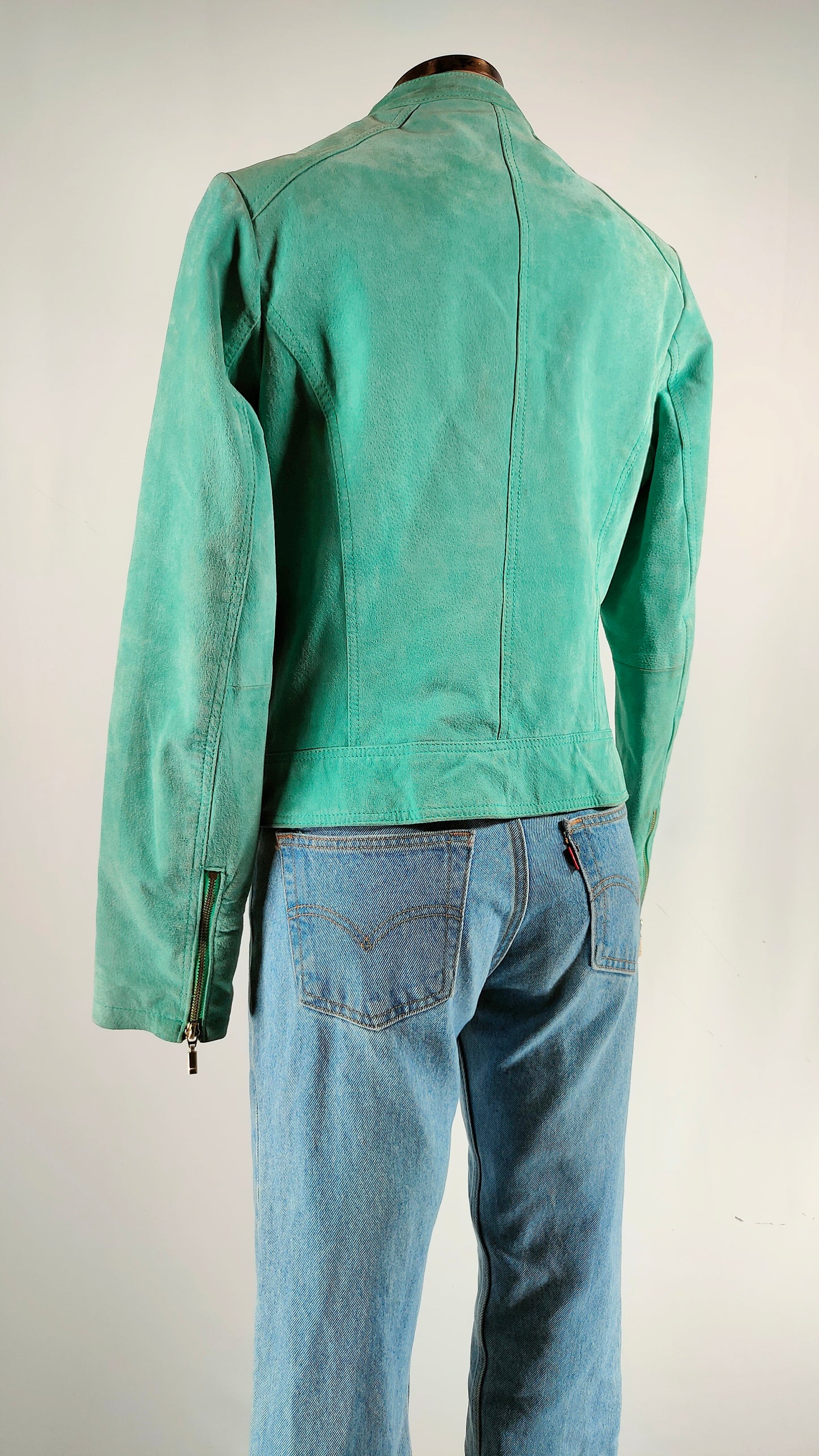 Chaqueta verde de piel Mexx