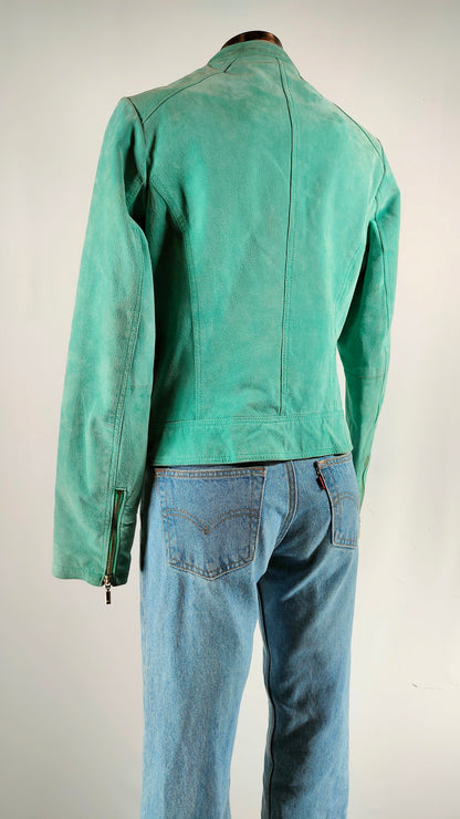 Chaqueta verde de piel Mexx