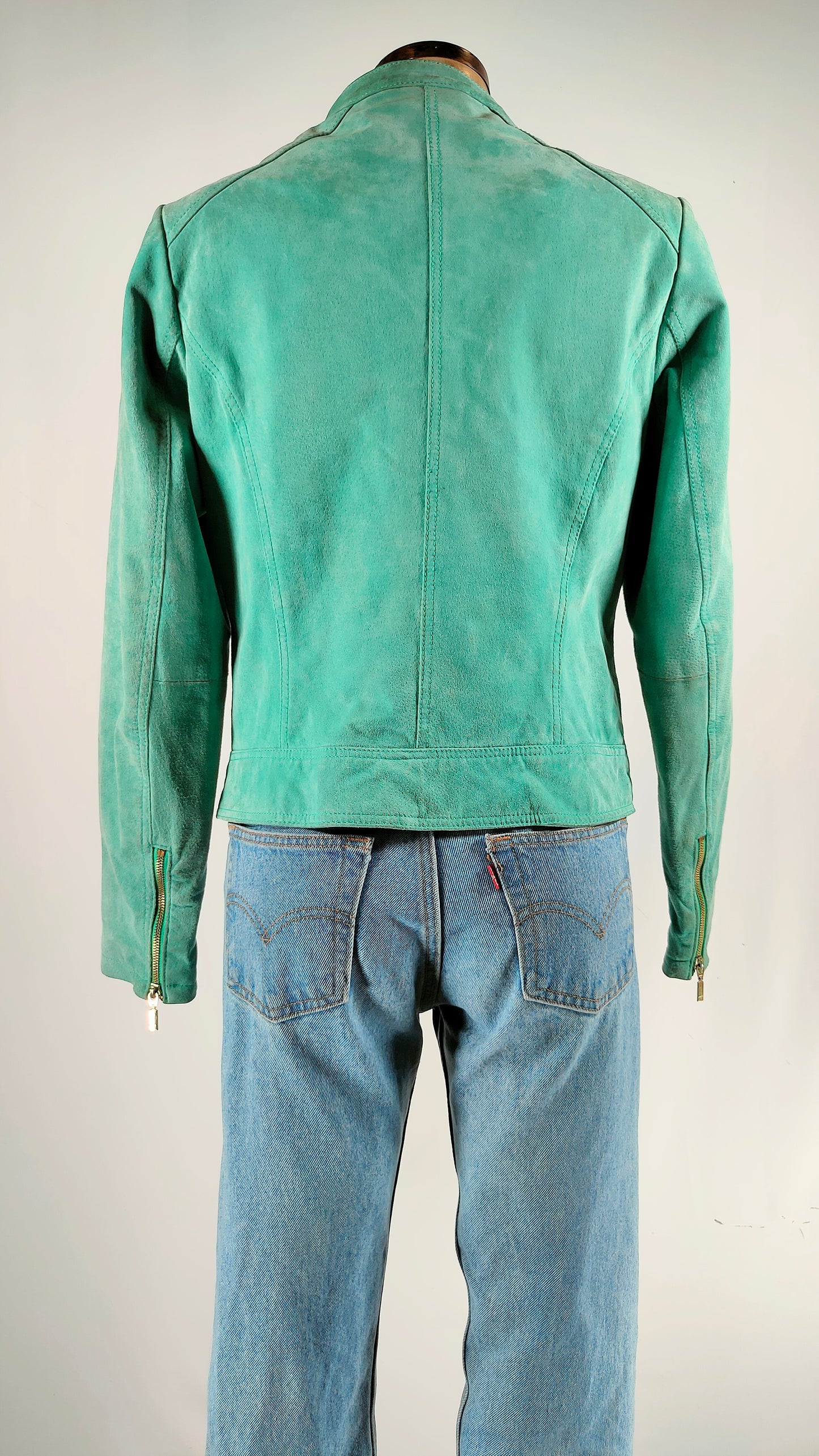 Chaqueta verde de piel Mexx