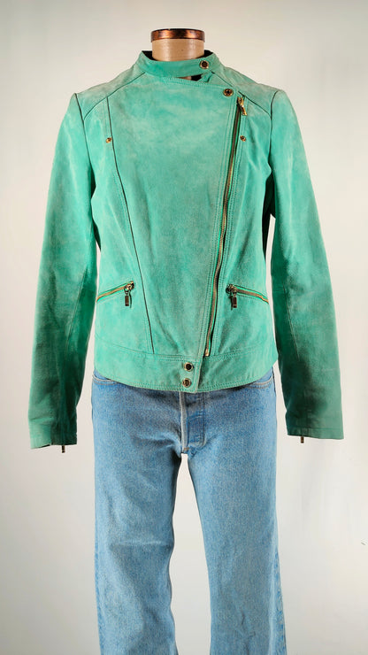 Chaqueta verde de piel Mexx