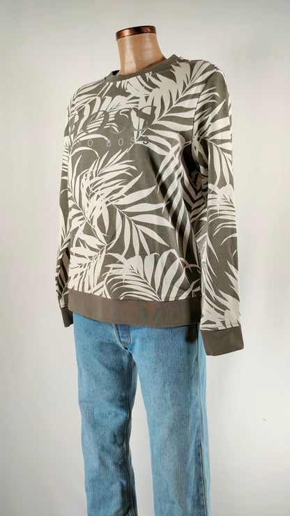 Sudadera Boss estampado caqui y blanco