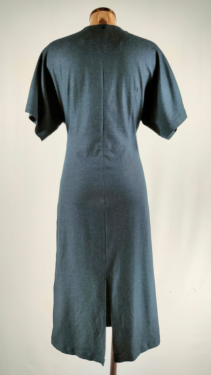 Vestido azul marino con fruncido en cintura Limited