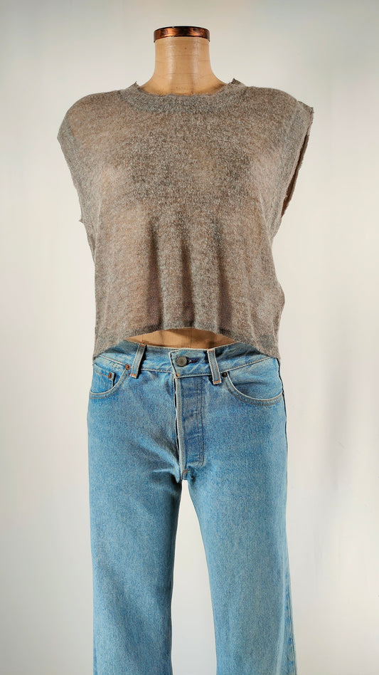 Chaleco de lana gris