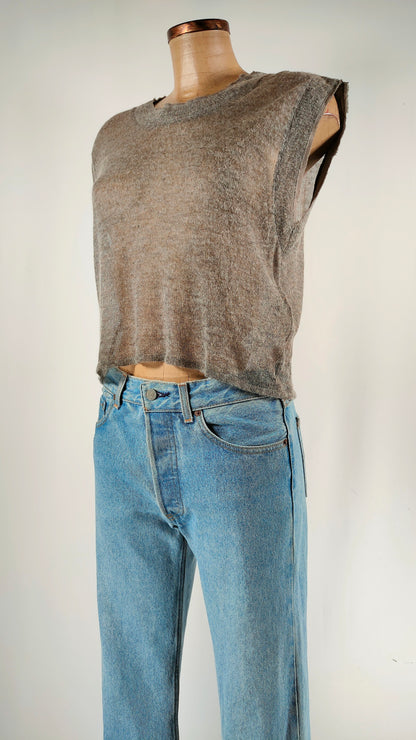 Chaleco de lana gris