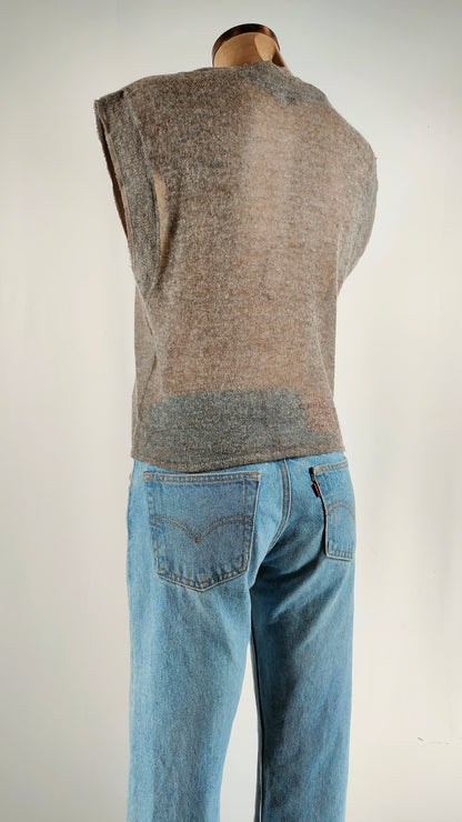 Chaleco de lana gris