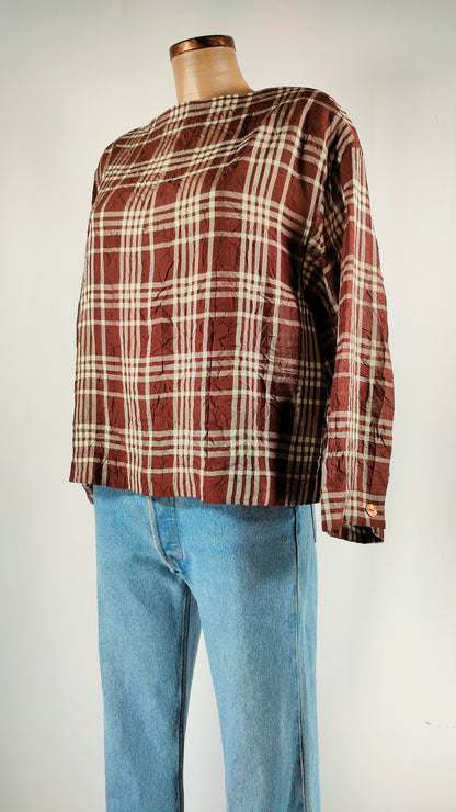 Camisa cuadrada marrón