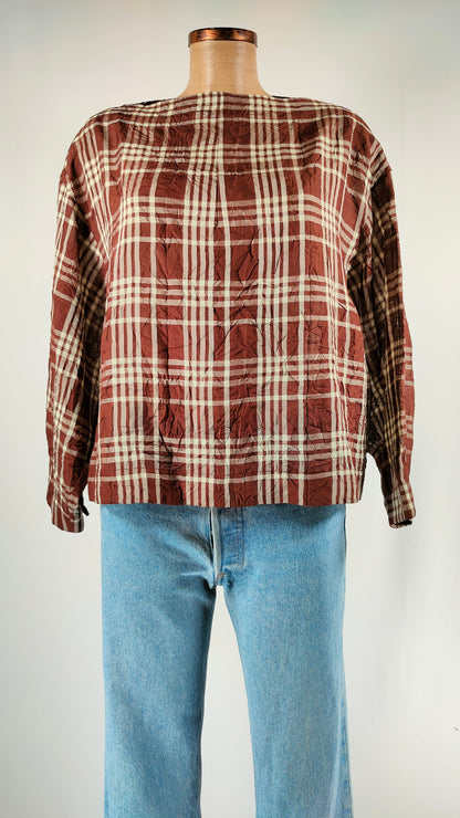 Camisa cuadrada marrón