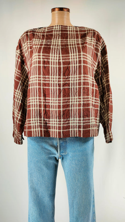 Camisa cuadrada marrón