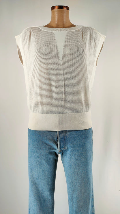 Jersey blanco sin mangas