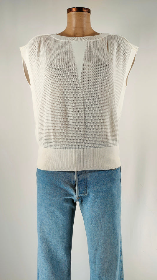 Jersey blanco sin mangas