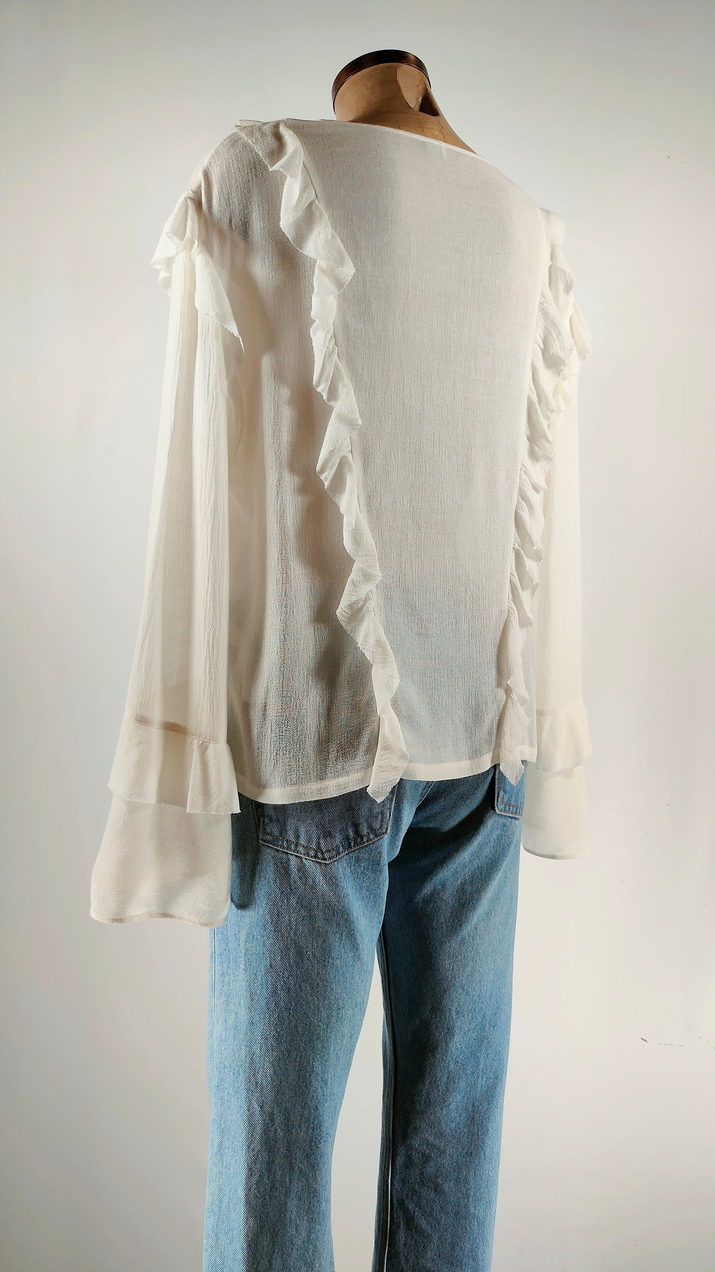 Blusa con mangas de campana Massimo Dutti