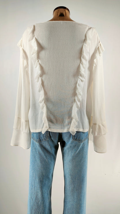 Blusa con mangas de campana Massimo Dutti