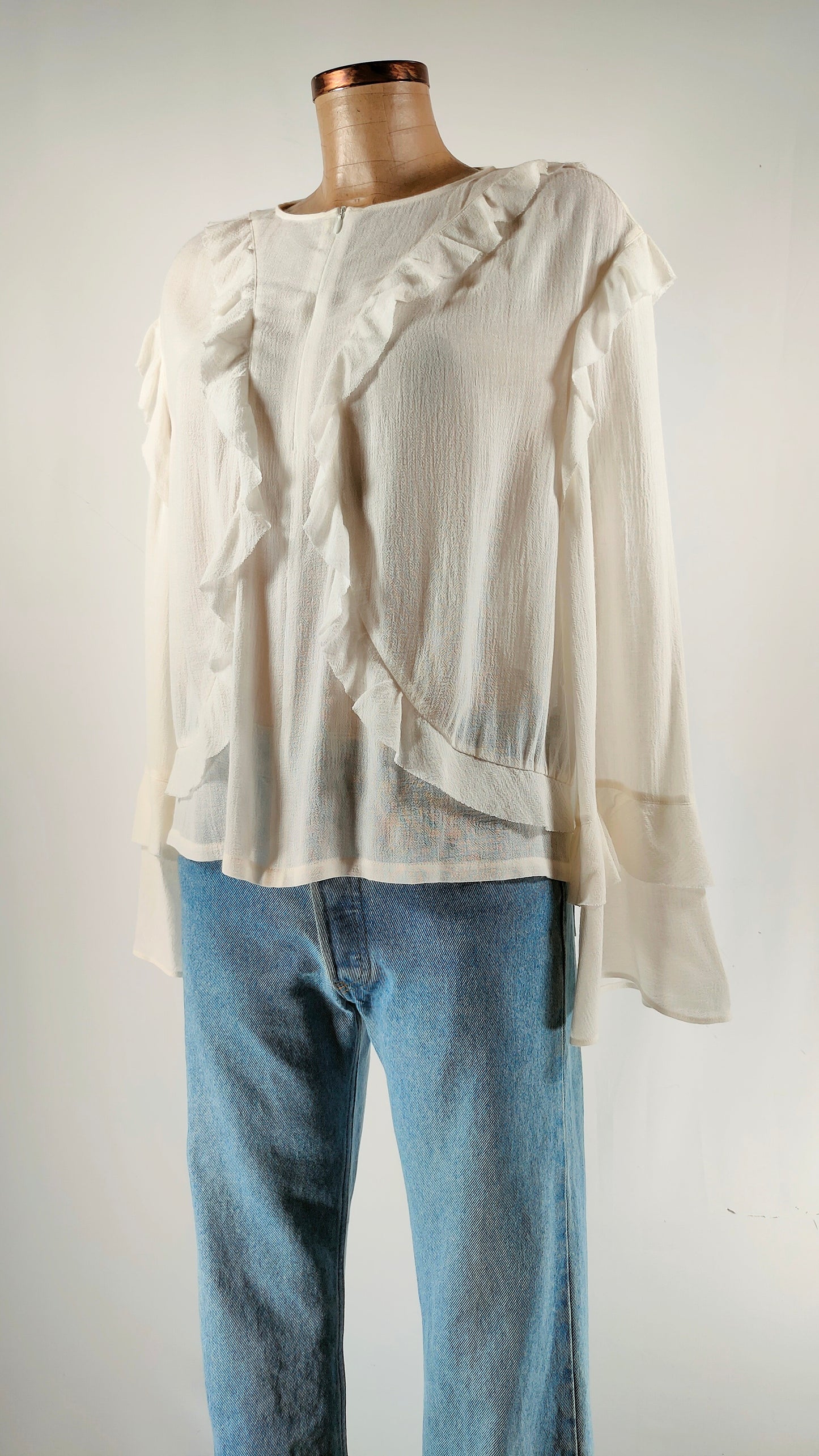 Blusa con mangas de campana Massimo Dutti