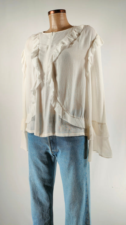 Blusa con mangas de campana Massimo Dutti
