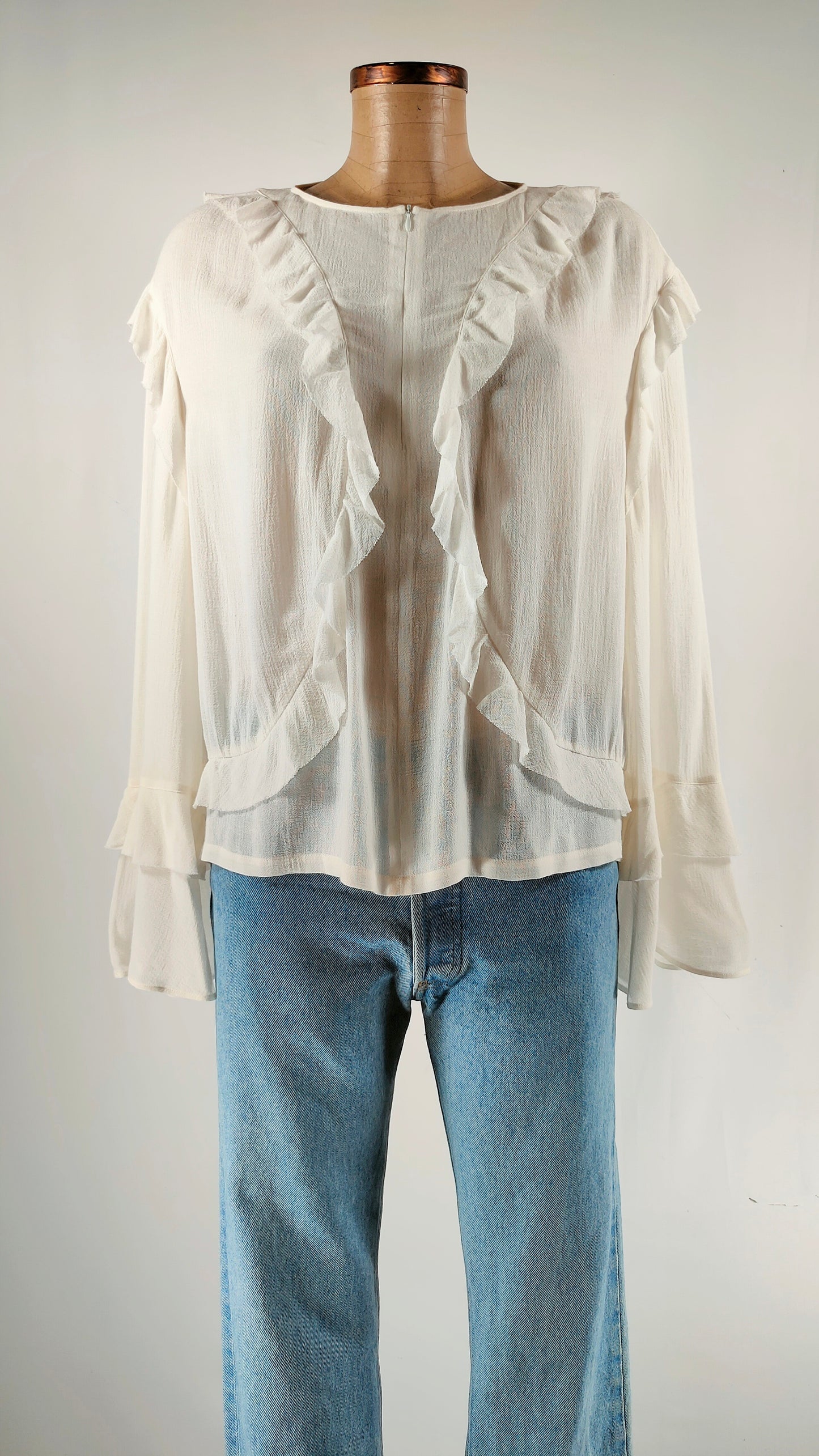 Blusa con mangas de campana Massimo Dutti