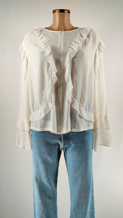 Blusa con mangas de campana Massimo Dutti