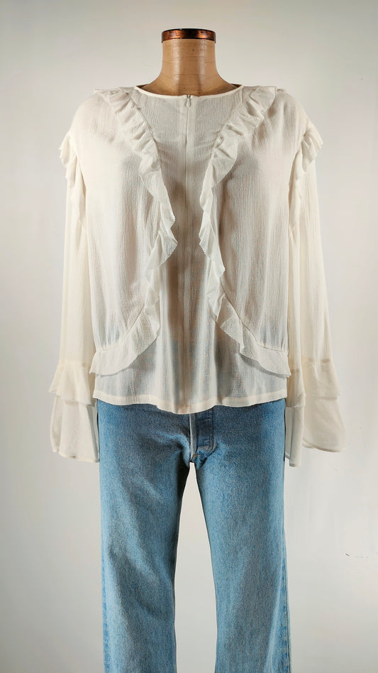 Blusa con mangas de campana Massimo Dutti