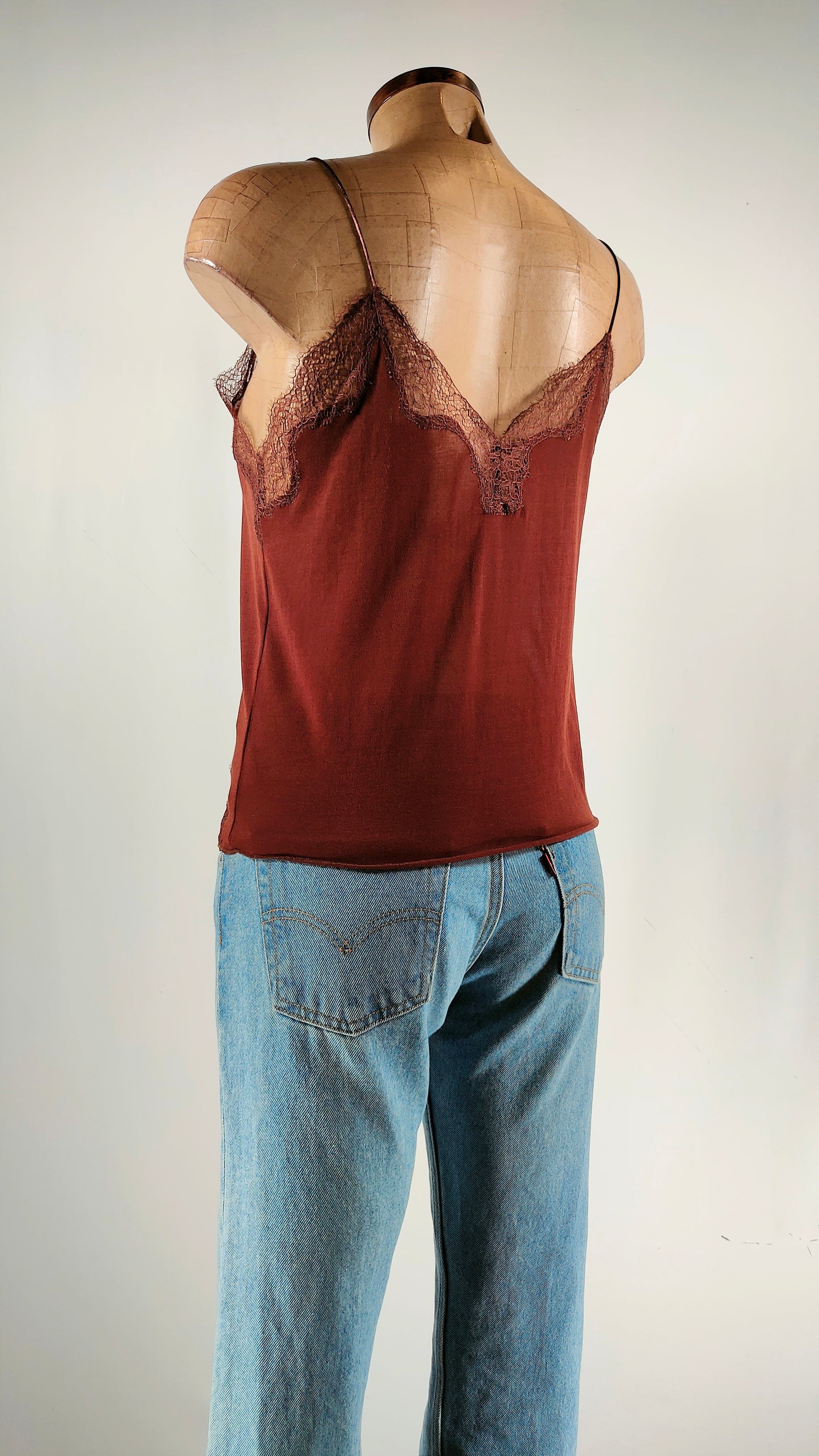 Top lencero marrón Massimo Dutti