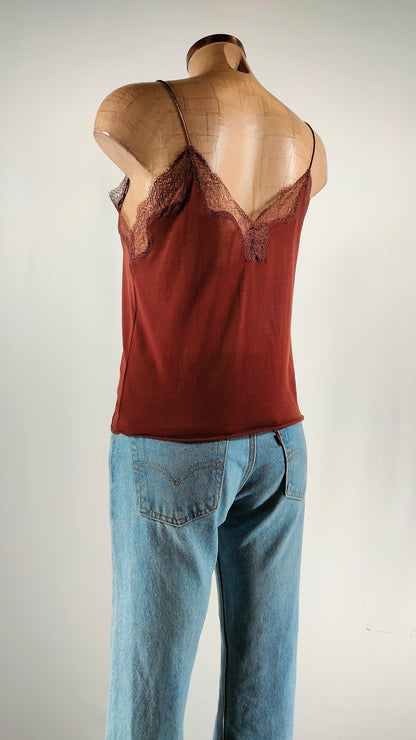 Top lencero marrón Massimo Dutti