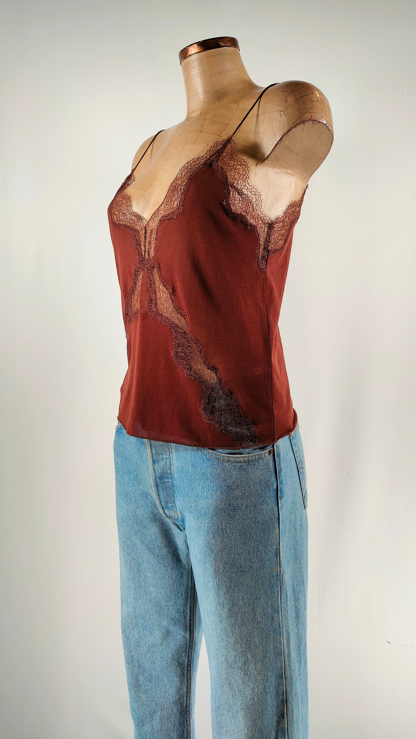 Top lencero marrón Massimo Dutti