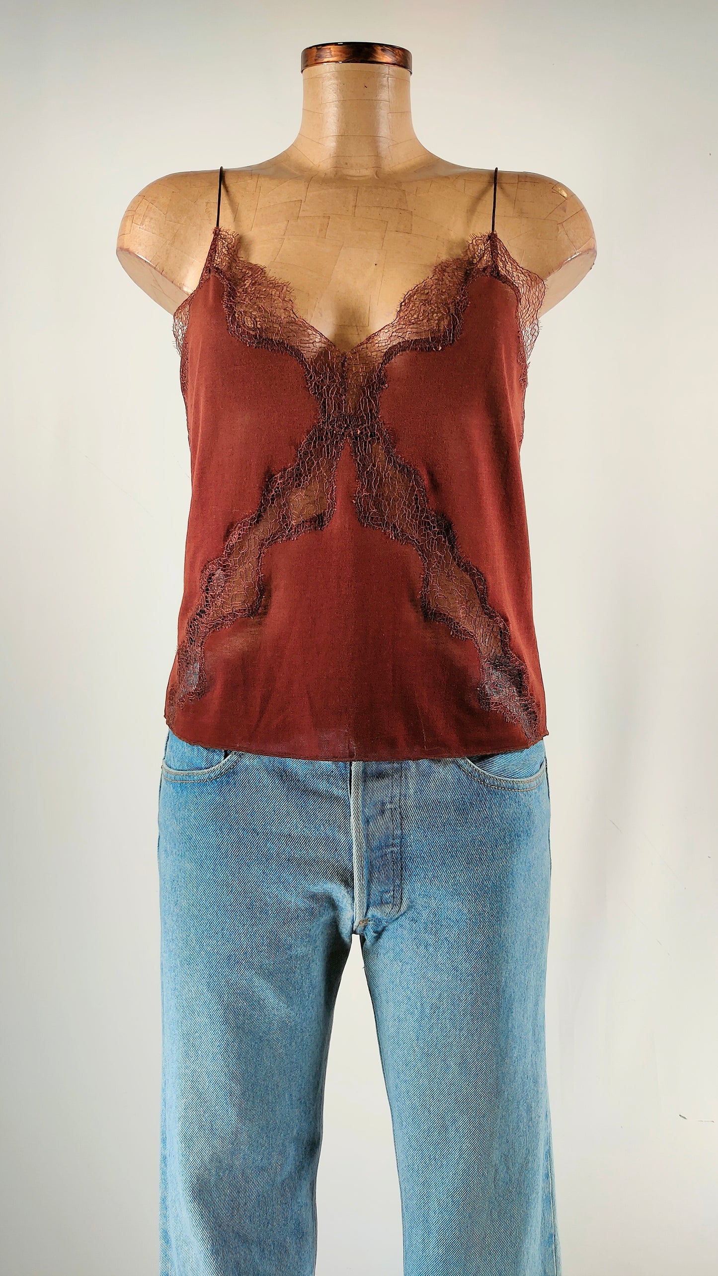 Top lencero marrón Massimo Dutti