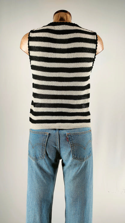 Top de hilo negro y blanco