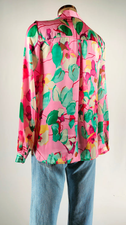 Camisa satinada rosa