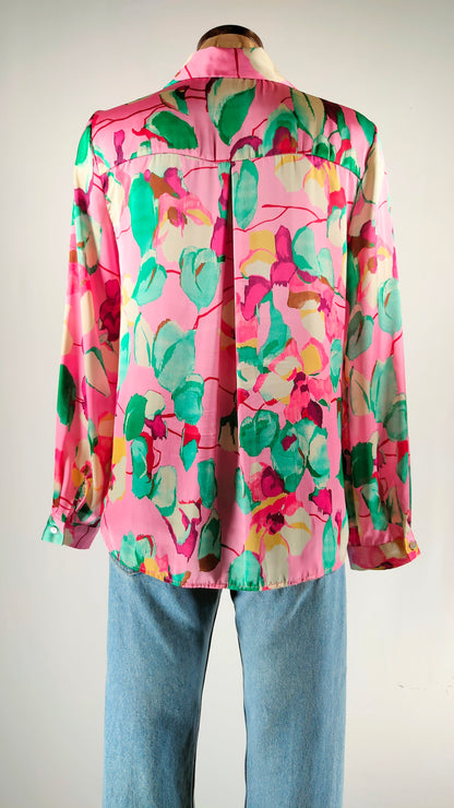 Camisa satinada rosa