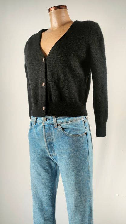 Chaqueta de cashmere con botones dorados